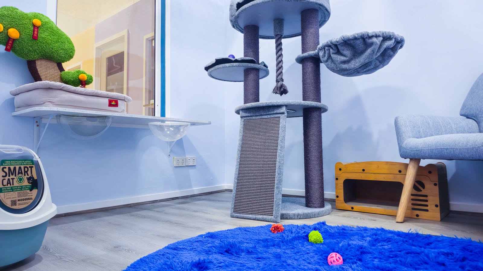 Presidential Suite — Sky room cat tree at Neko Cat Hotel, Derrimut